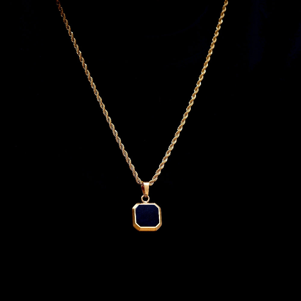 Silver Onyx Pendant | Mens Silver Necklaces - By Twistedpendant