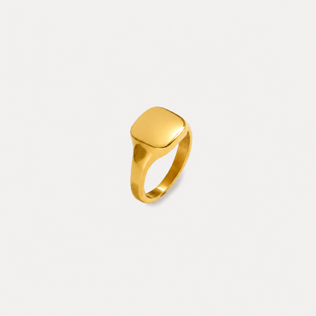 Square Smooth Signet Ring - Gold