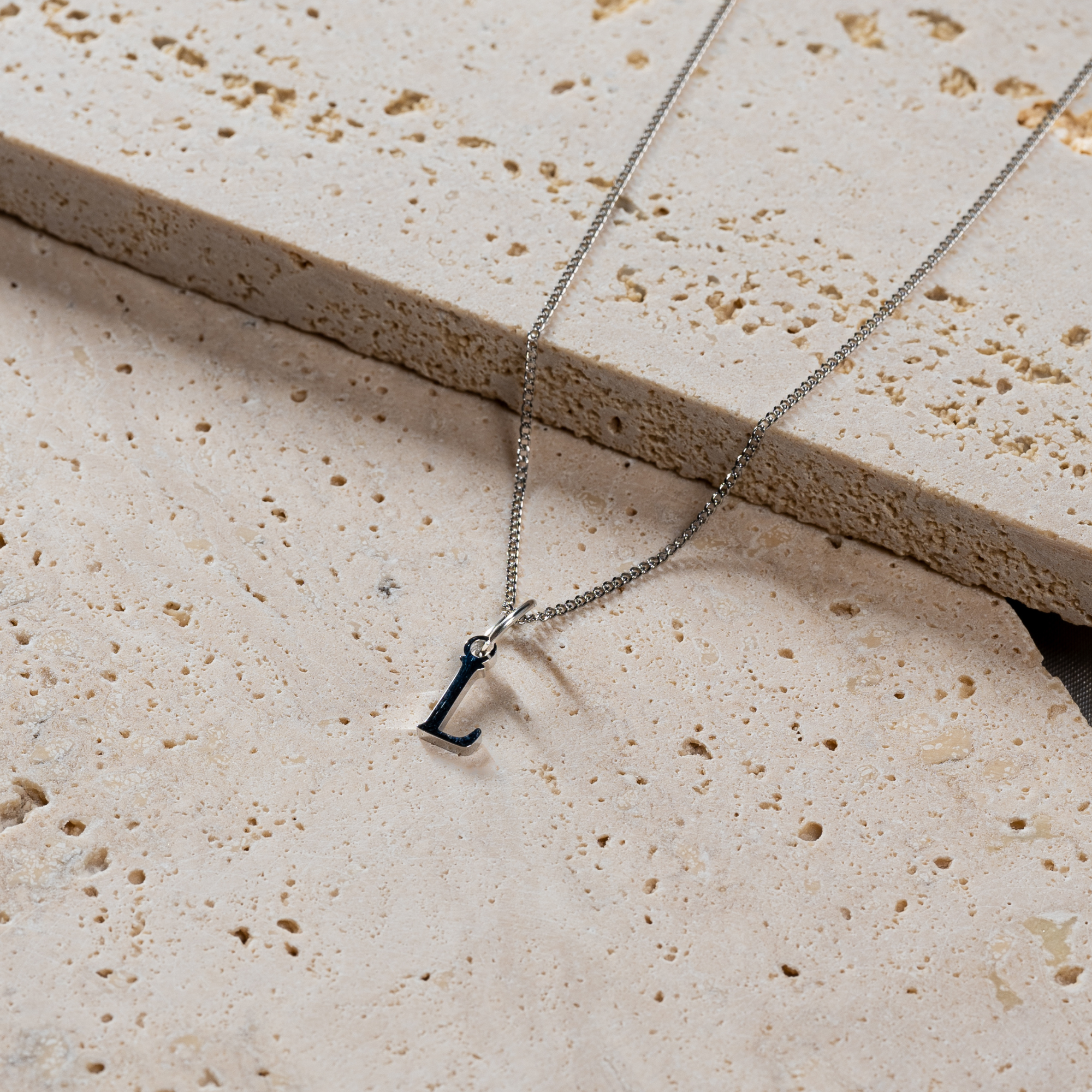 Silver Initial Necklace For Men - Mens Initial Pendant By Twistedpendant