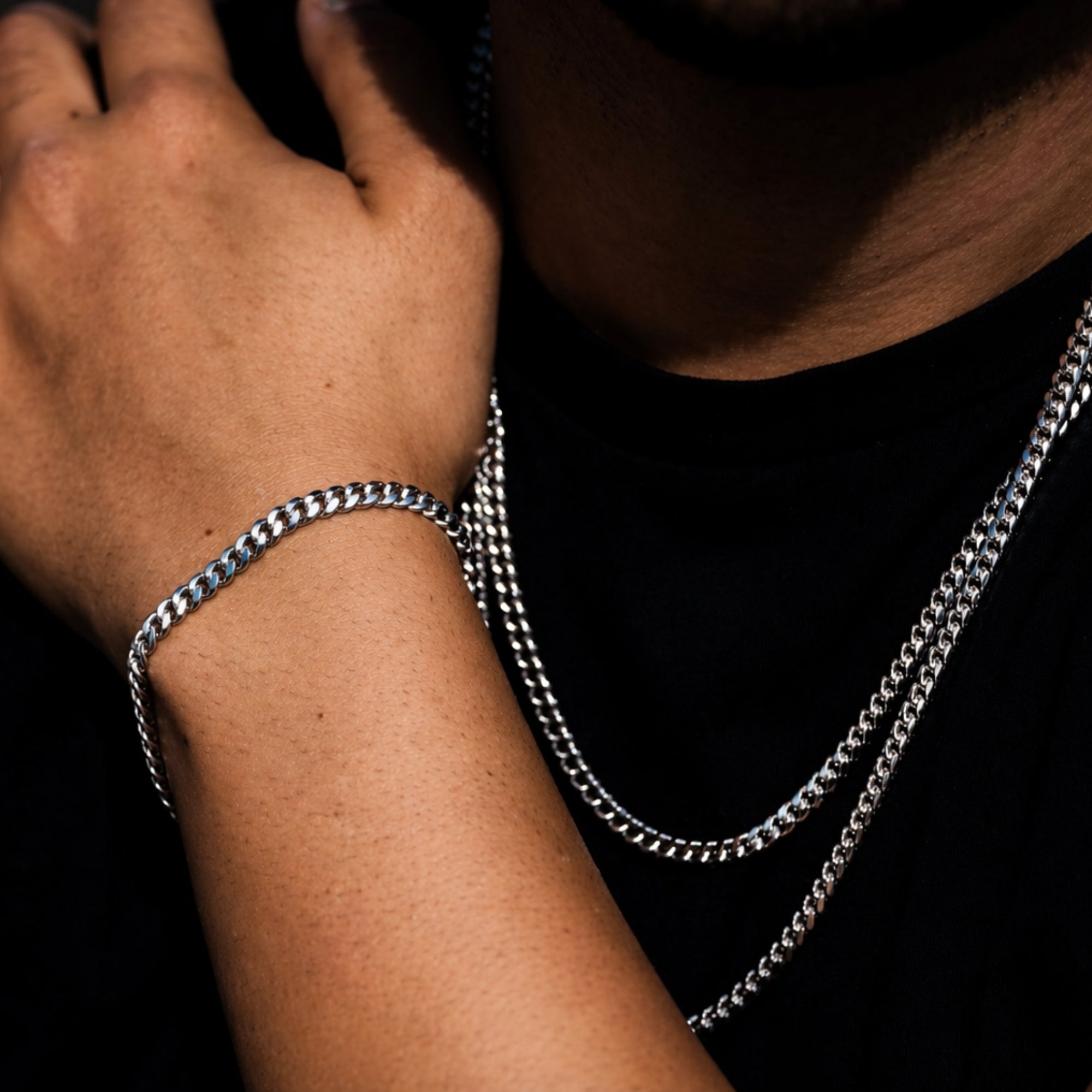 Italian 925 Cuban Set (5MM) - Silver