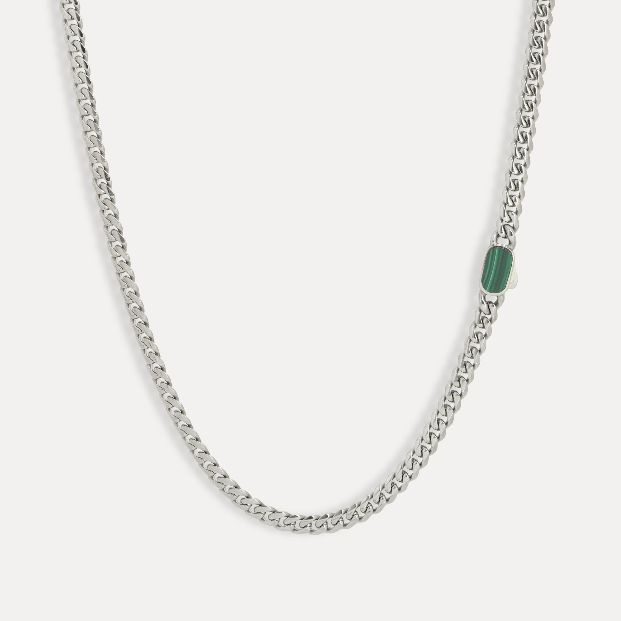 Malachite Cuban Chain (5MM) - Silver
