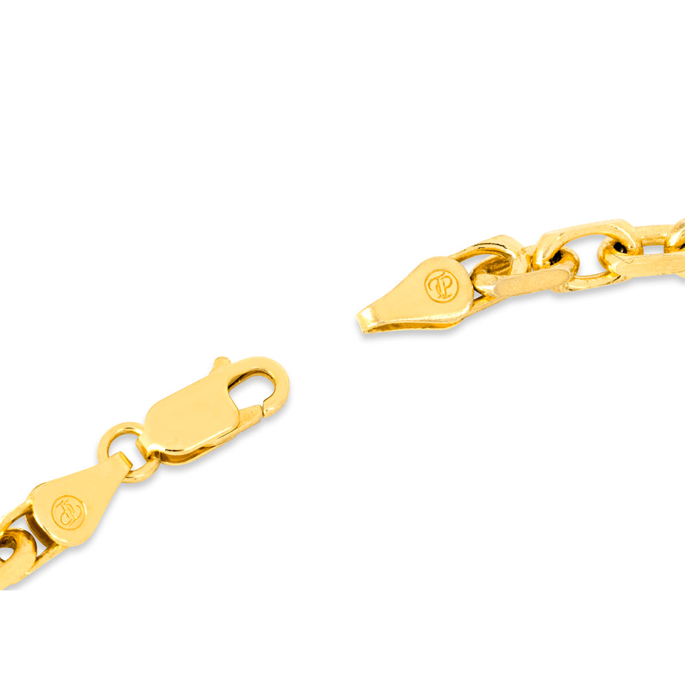 18K Gold Rolo Link Chain Necklace - Mens Necklace Chain By Twistedpendant