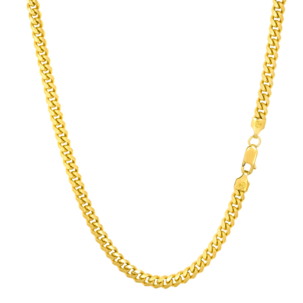 18K Gold Plated Miami Cuban Chain - Mens Gold Chain By Twistedpendant