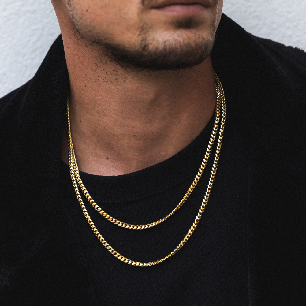 18K Gold Plated Miami Cuban Chain - Mens Gold Chain By Twistedpendant