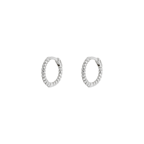 Thin Silver Ridged Hoop Earrings - Mens Hoop Earrings By Twistedpendant