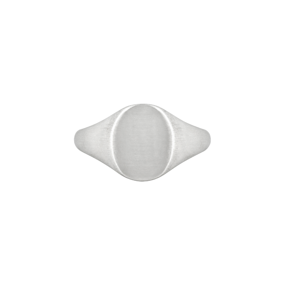 Silver Brushed Signet Ring Men - Mens Silver Rings | By Twistedpendant