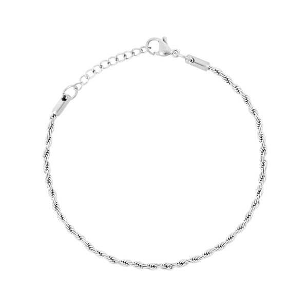 Men's Silver Rope Bracelet (2.5mm) - Silver Bracelet For Men | Twistedpendant