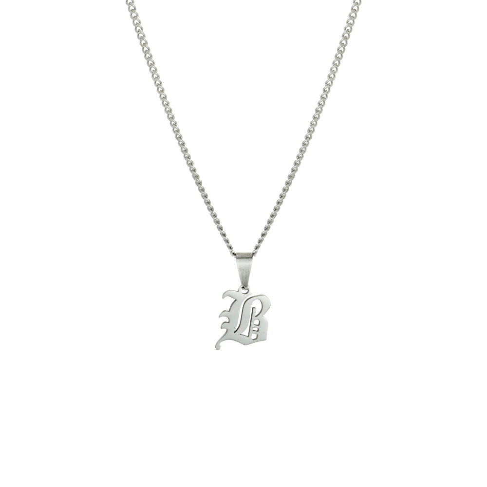 Mens Initial Necklace for Men / Women, Personalised Silver Necklace Letter Pendant, Thin Silver Chain with Initial Pendant by Twistedpendant