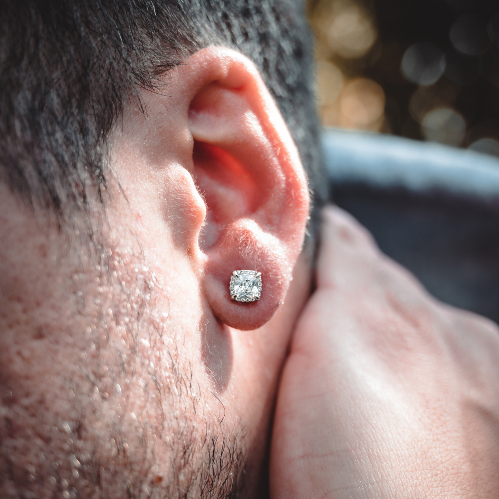Mens red diamond earrings deals