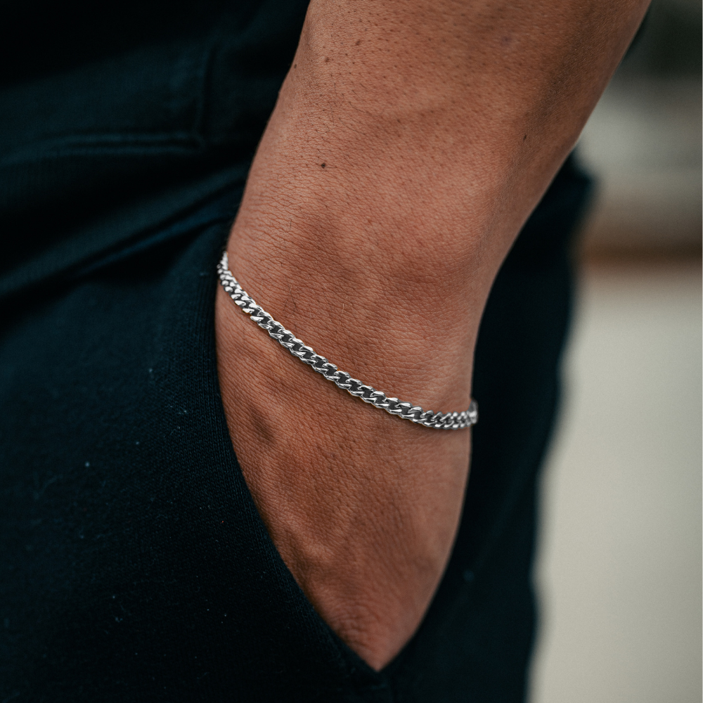 Thin Silver Bracelet - Minimalist Silver Bracelets For Men | By Twistedpendant