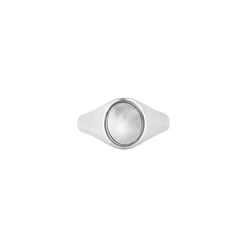 Pearl Signet Ring - Gold | Mens Gold Rings - By Twistedpendant