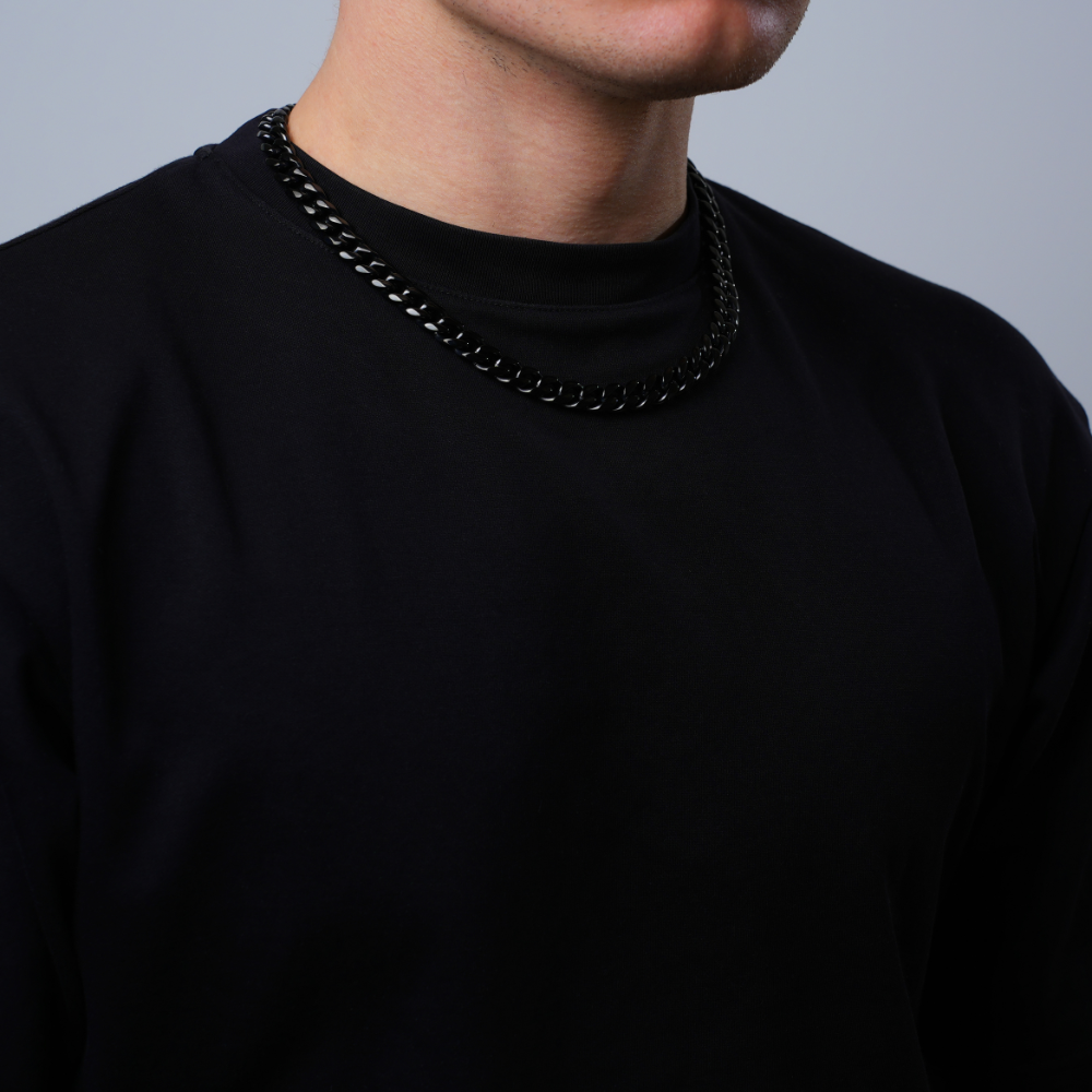 Men's Black Cuban Chain (10MM) - Mens Black Chain | Twistedpendant
