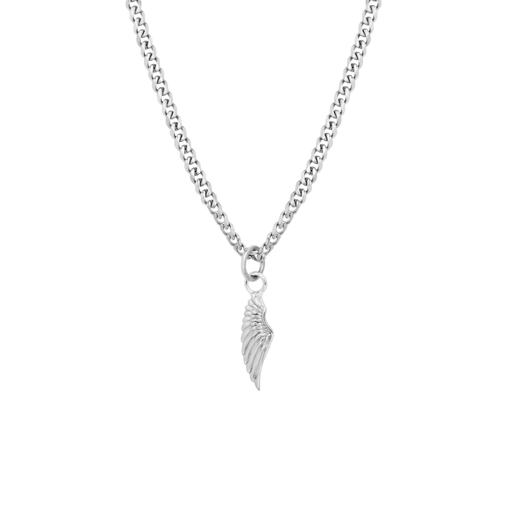 Mens Sterling Silver Wing Pendant - Mens Silver Necklace | Twistedpendant