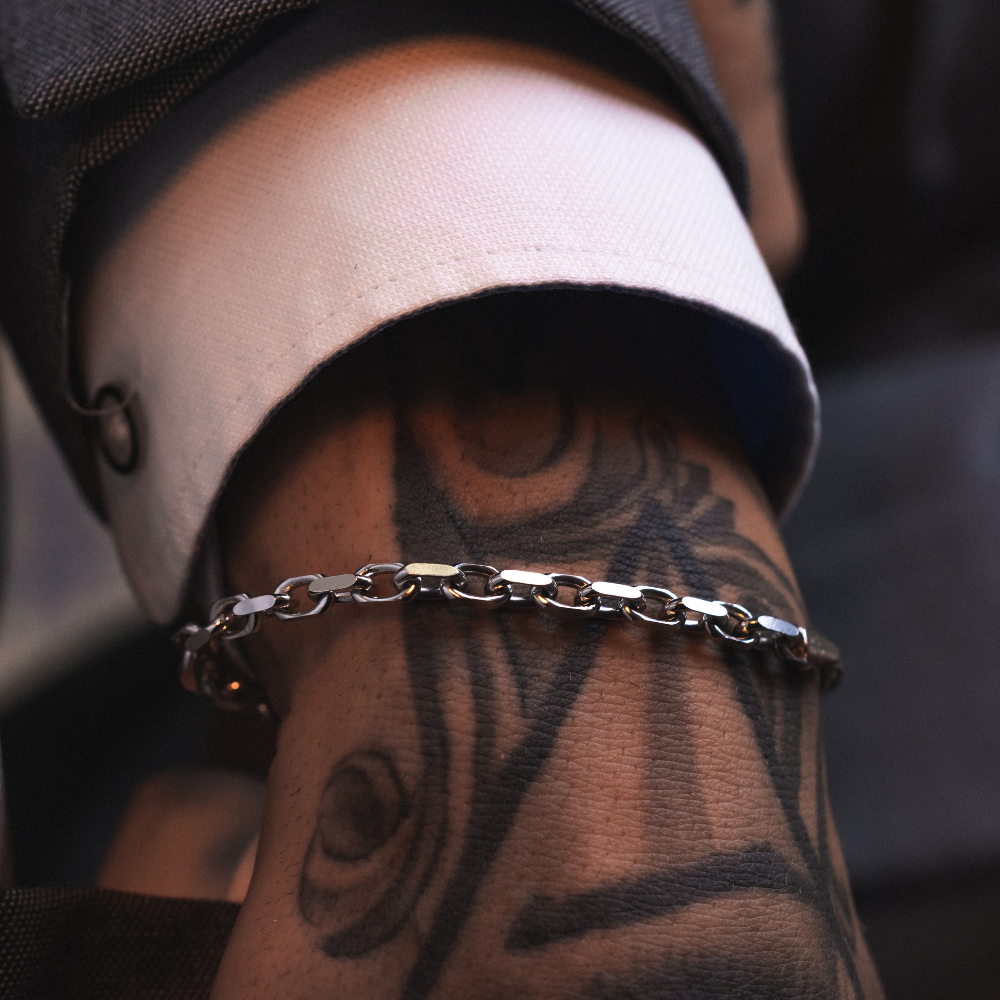 Silver Rolo Bracelet Chain - Mens Bracelets - By Twistedpendant