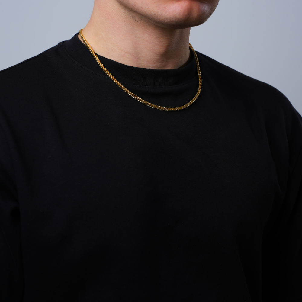 18k Gold Franco Chain (4MM) - Mens Gold Chains | Twistedpendant