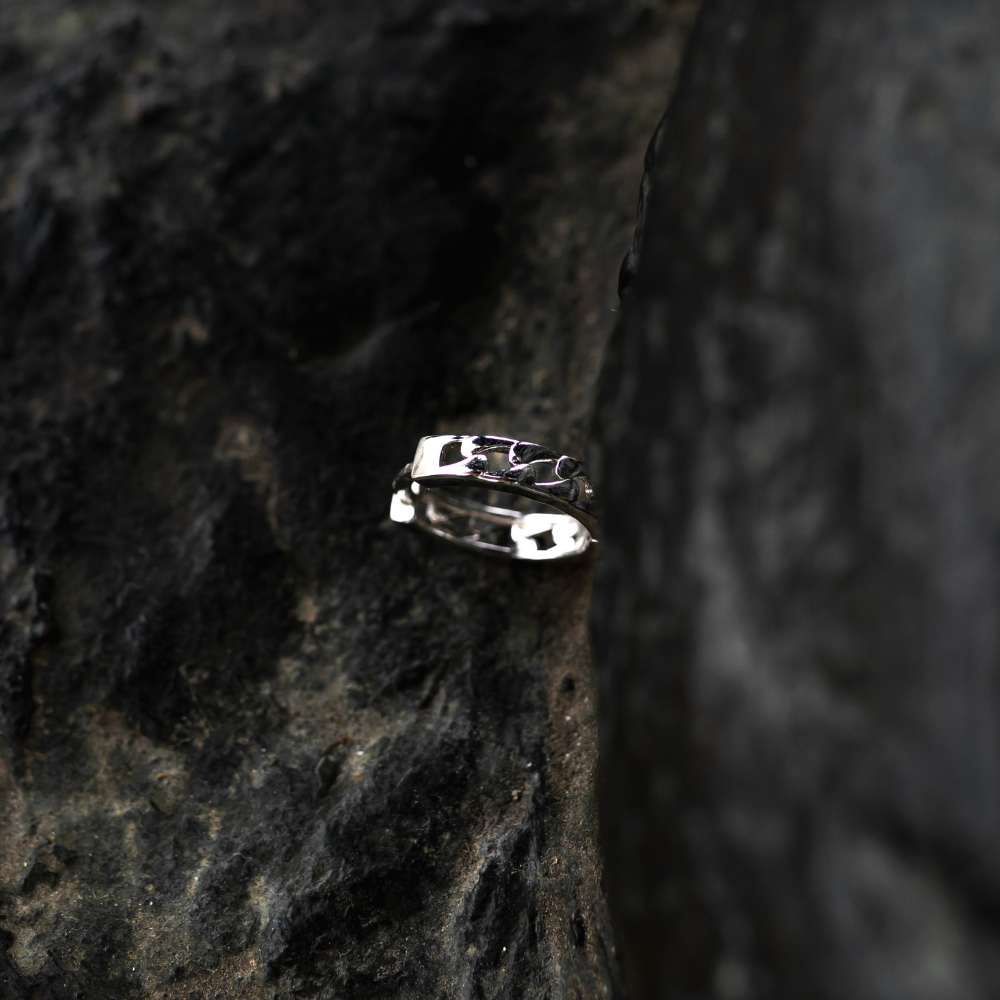 Silver Cuban Link Hoop Earring | Mens Silver Earrings - Twistedpendant