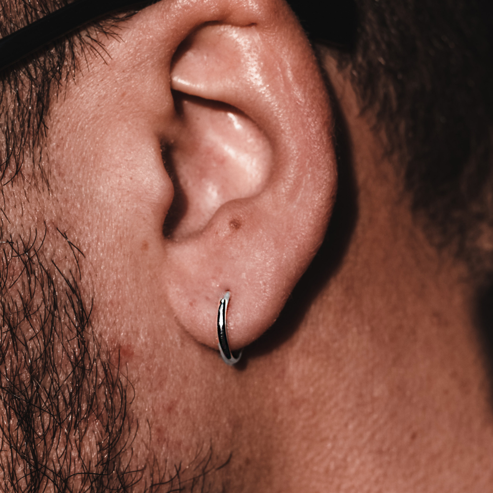 Big ear cuff earring for men, 925 silver jewelry for him