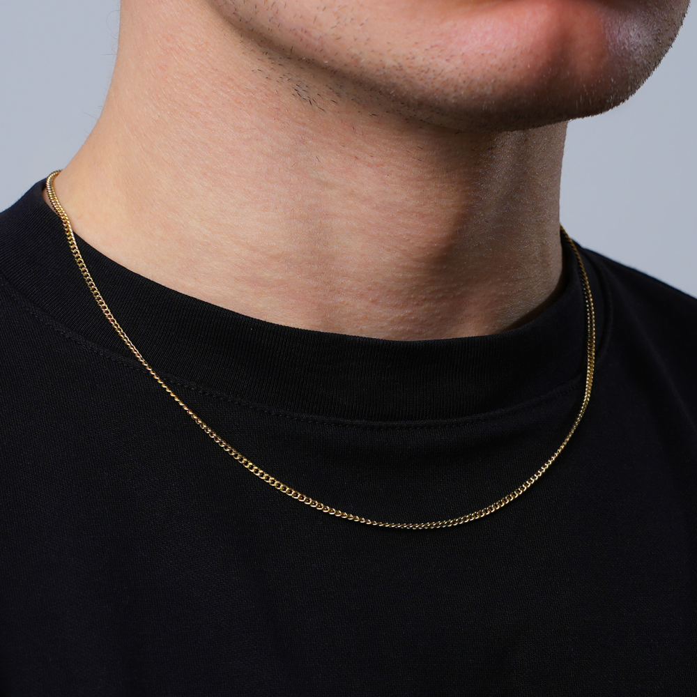 18k Gold Connell Chain (2MM) - Men's Gold Connell Chain | Twistedpendant