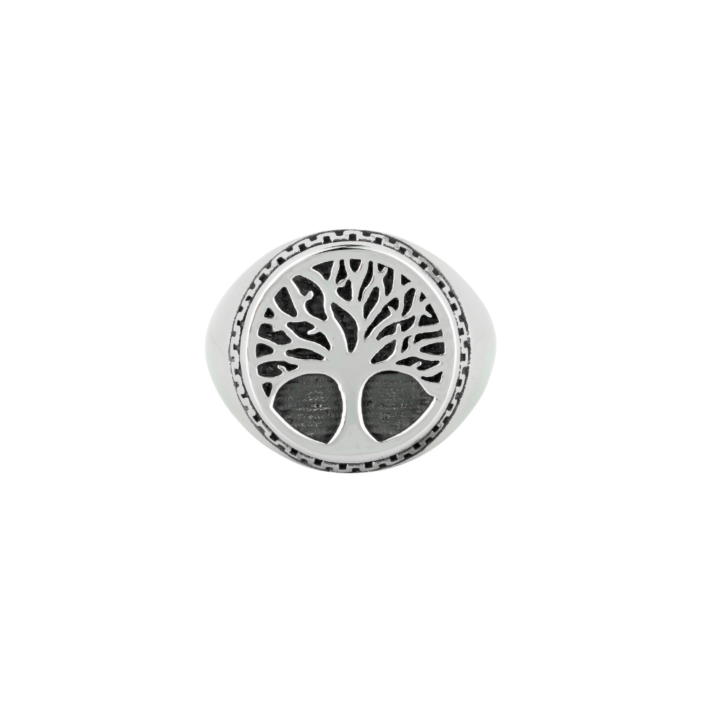 Large Gold Tree Of Life Signet Ring - Mens Signet Ring By Twistedpendant