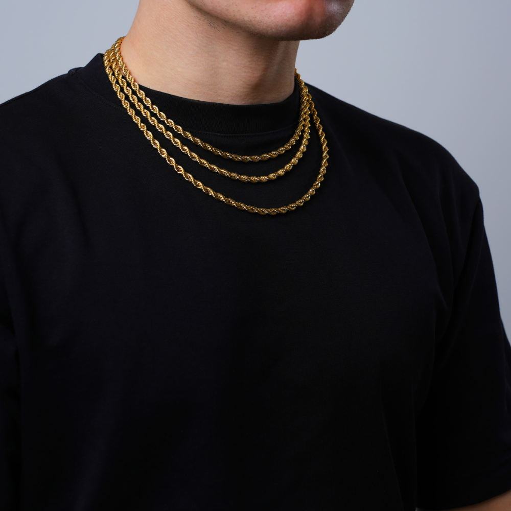 Gold Rope Chain Necklace - Mens Necklace Chain | By Twistedpendant