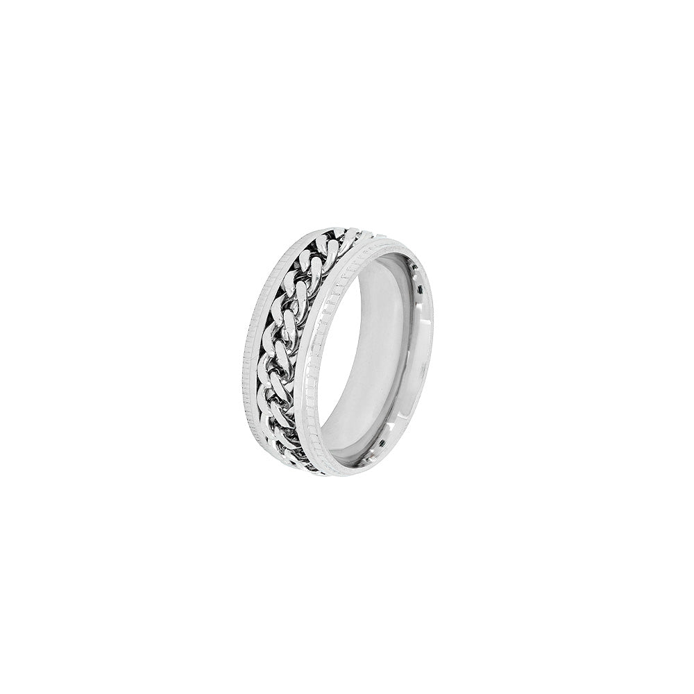 Mens Spinner Ring - Silver | Twistedpendant