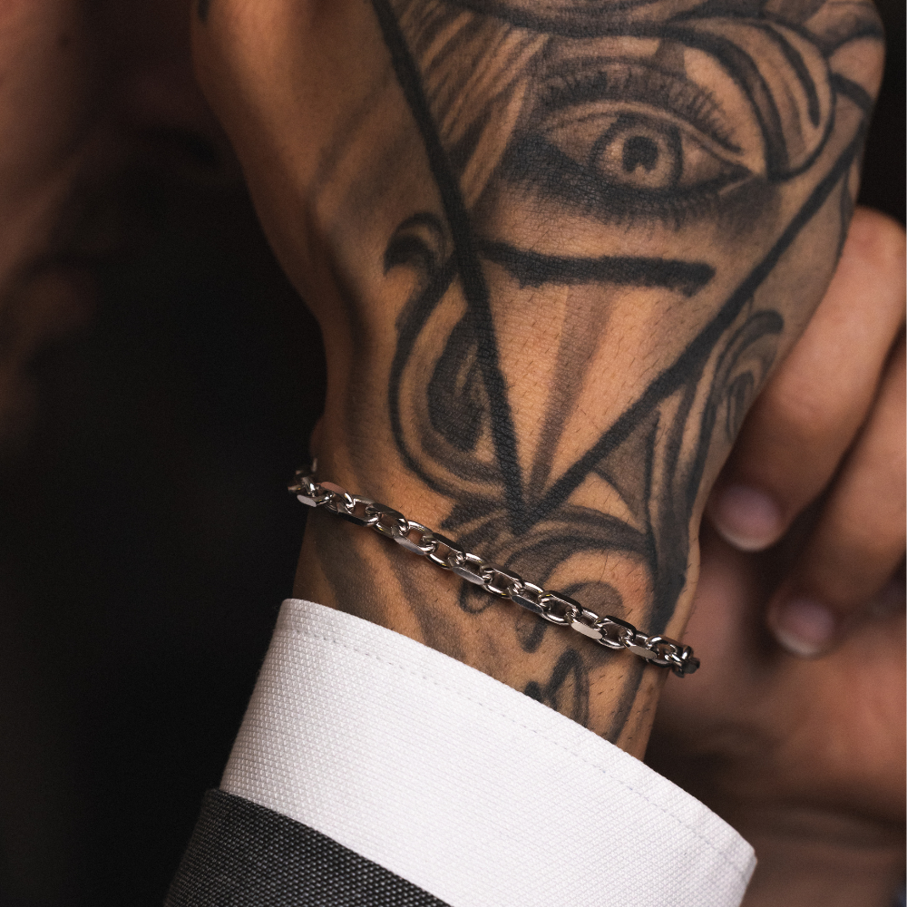 Silver Rolo Bracelet Chain - Mens Bracelets - By Twistedpendant