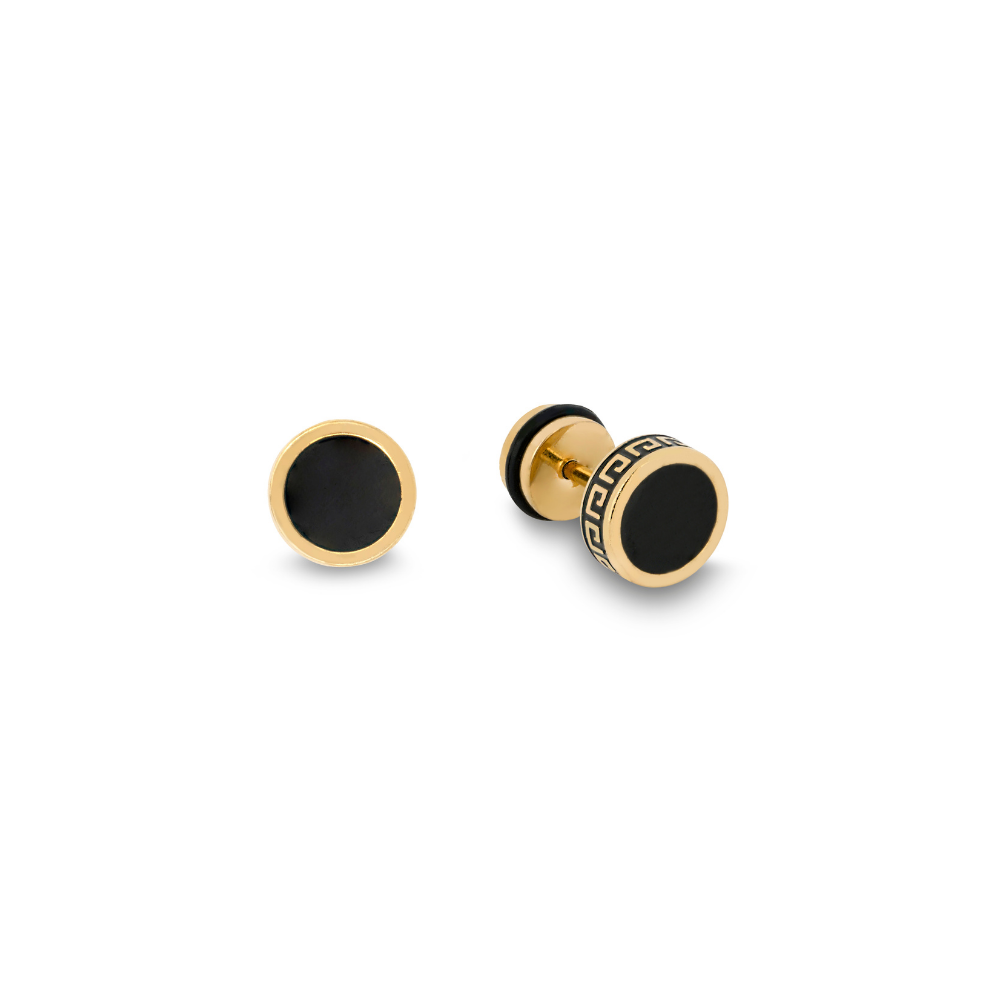 Greek Patterned Stud Earring - Mens Earrings | Twistedpendant