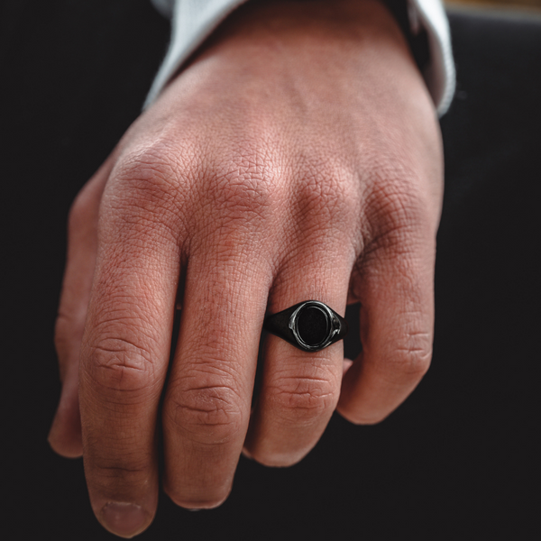 Black Onyx Signet Ring - Mens Rings Black | By Twistedpendant