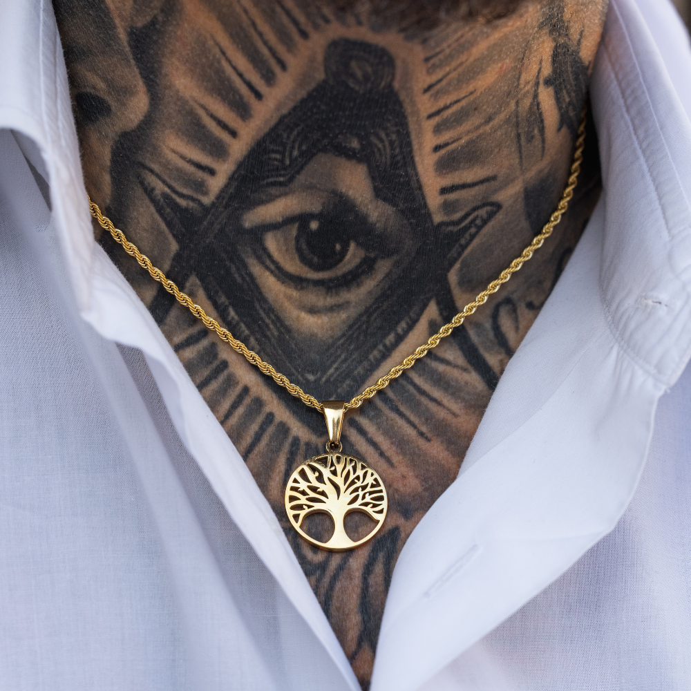 Men's Gold Tree Of Life Pendant - Men's Gold Necklace | Twistedpendant