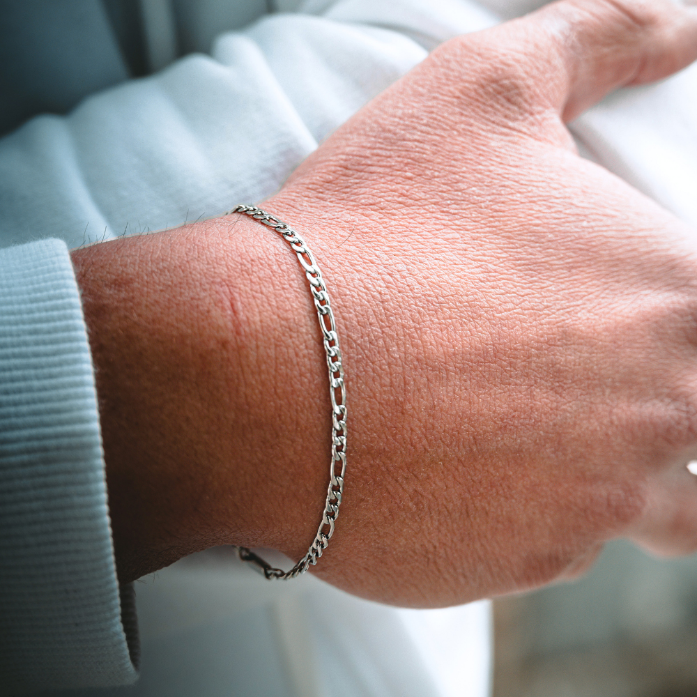 Men's Silver Figaro Bracelet (3MM) - Mens Bracelets | Twistedpendant