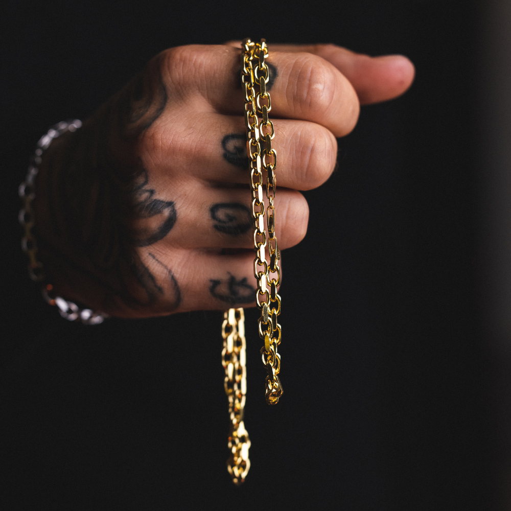 18K Gold Rolo Link Chain Necklace - Mens Necklace Chain By Twistedpendant