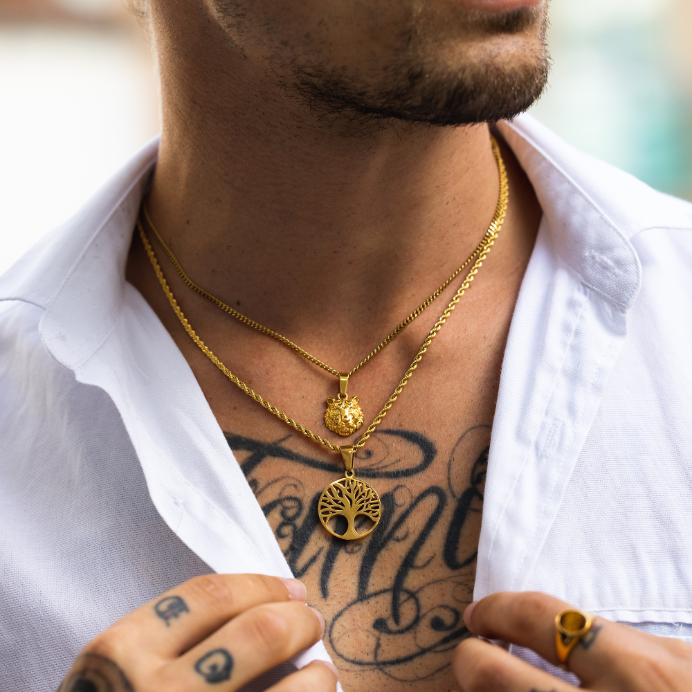Men's Gold Tree Of Life Pendant - Men's Gold Necklace | Twistedpendant