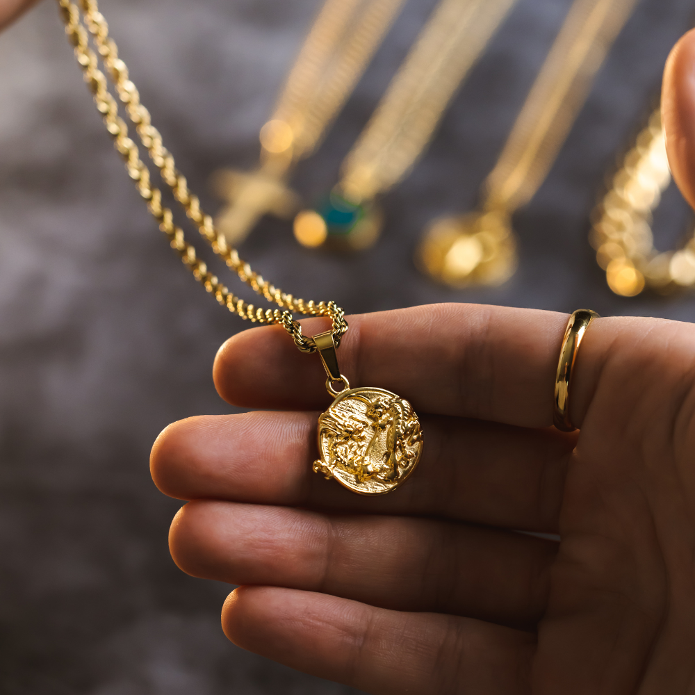18K Gold Dragon Tiger Pendant | Ying Yang Necklace | Twistedpendant
