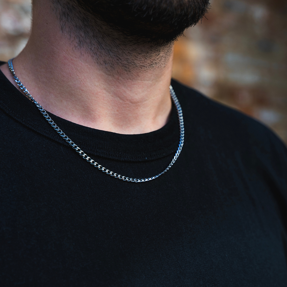 Mens Silver Cuban Link Chain (4MM) - Mens Necklace By Twistedpendant