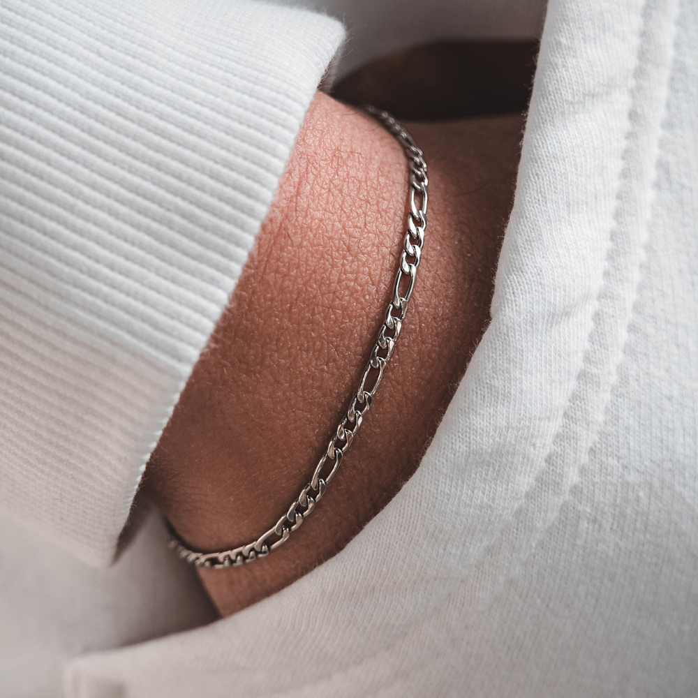 Men's Silver Figaro Bracelet (3MM) - Mens Bracelets | Twistedpendant