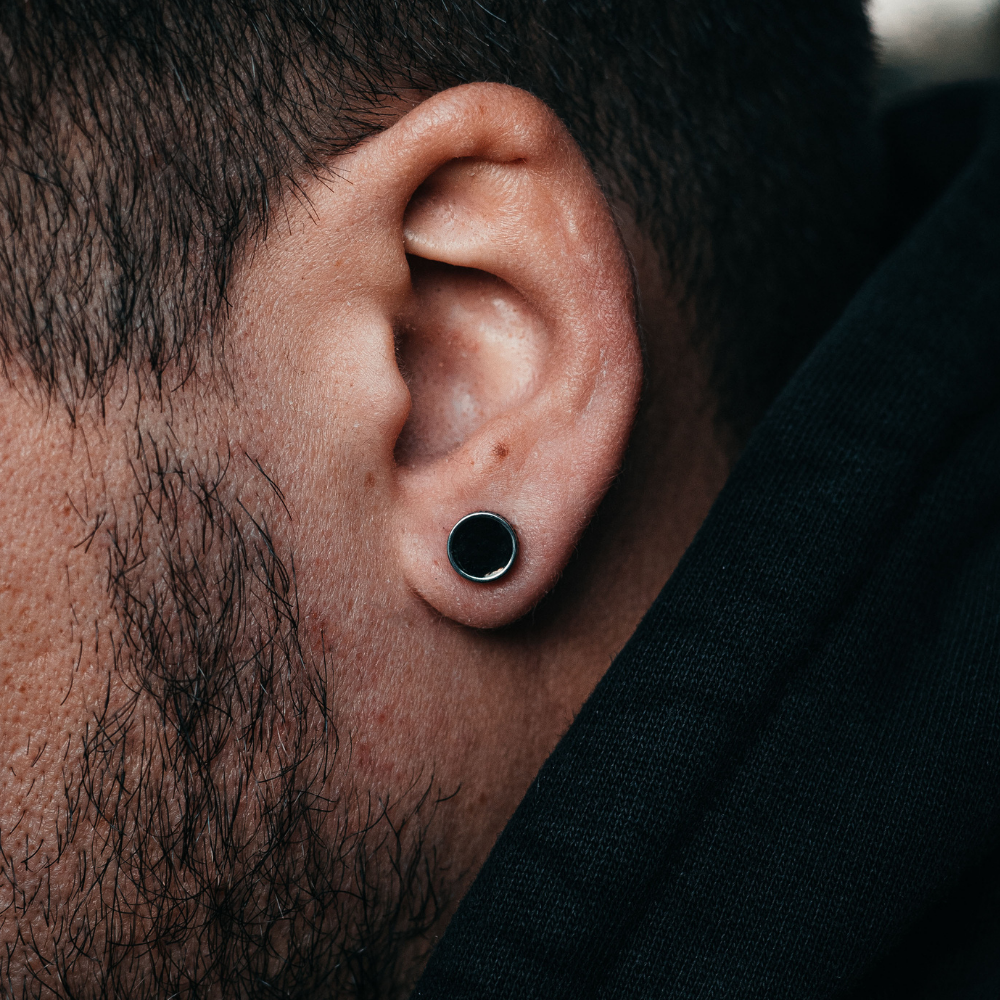 Greek Patterned Stud Earring - Mens Earrings | Twistedpendant
