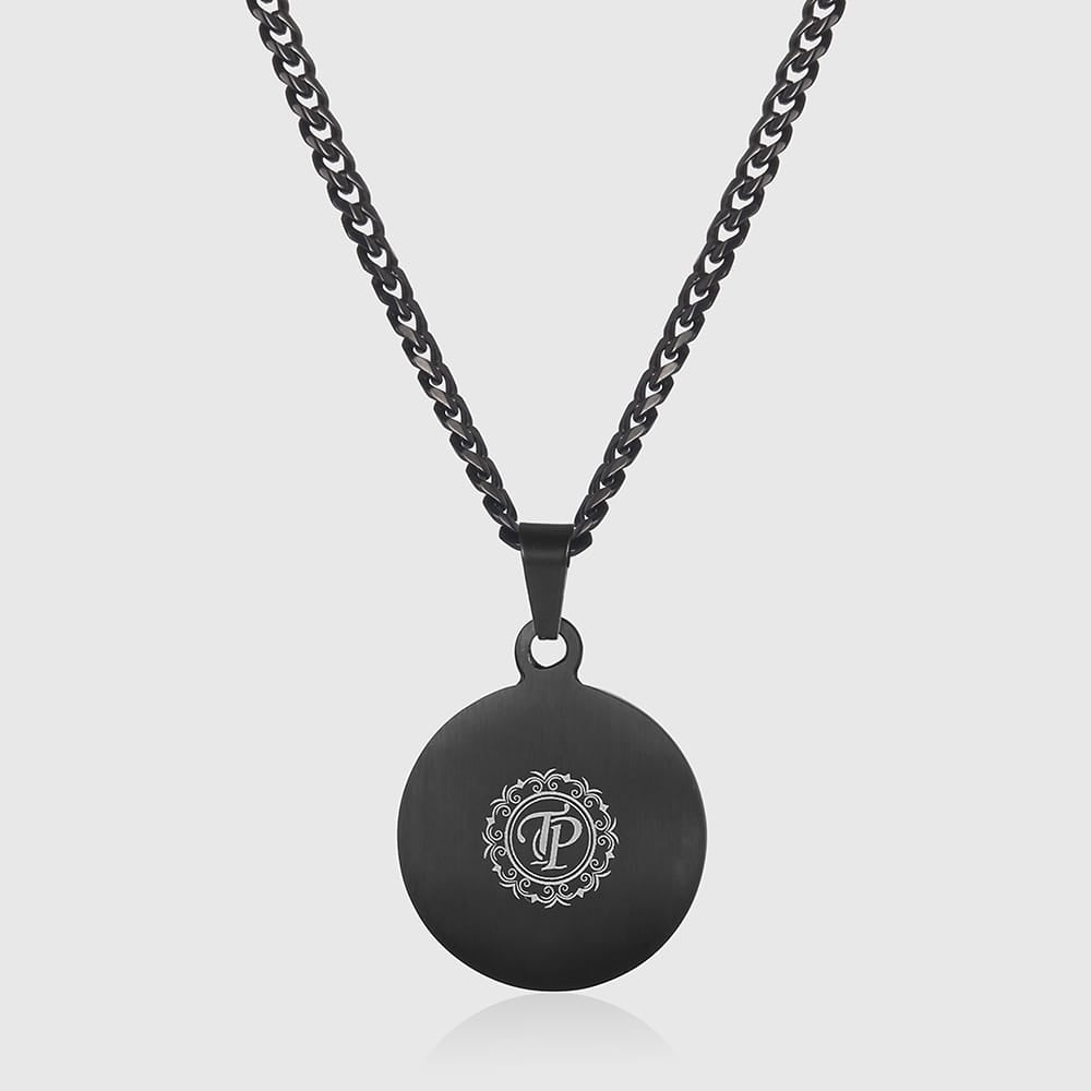 Men's Black Compass Pendant Necklace - Men's Black Necklace | Twistedpendant