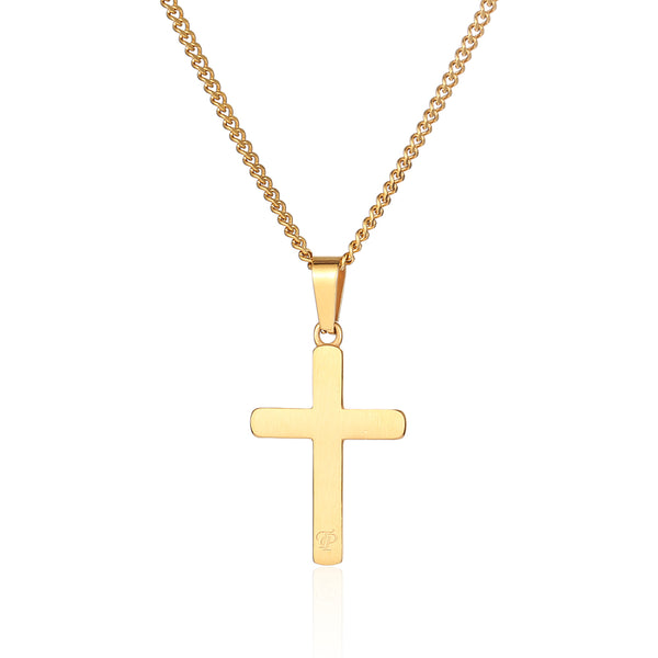 Men's Gold Cross Pendant Necklace - Gold Necklace for Men | Twistedpendant
