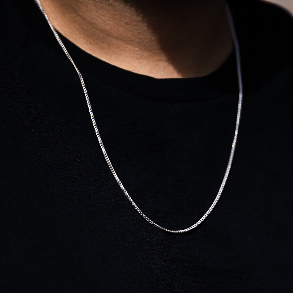 Thin Silver Cuban Chain - Mens Sterling Silver Chain | By Twistedpendant