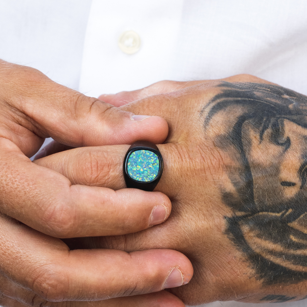 Mens opal pinky ring clearance