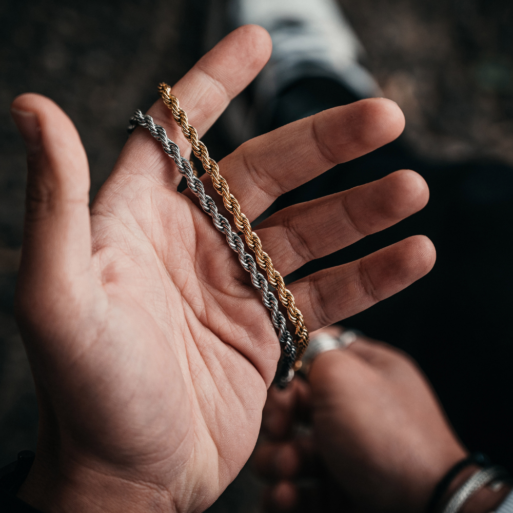 Men's Silver Rope Bracelet (5mm) - Silver Bracelet For Men | Twistedpendant