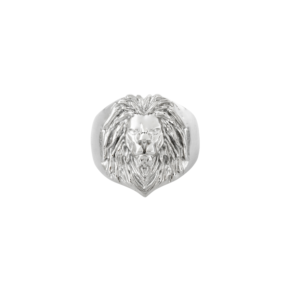 Mens silver 2025 lion ring