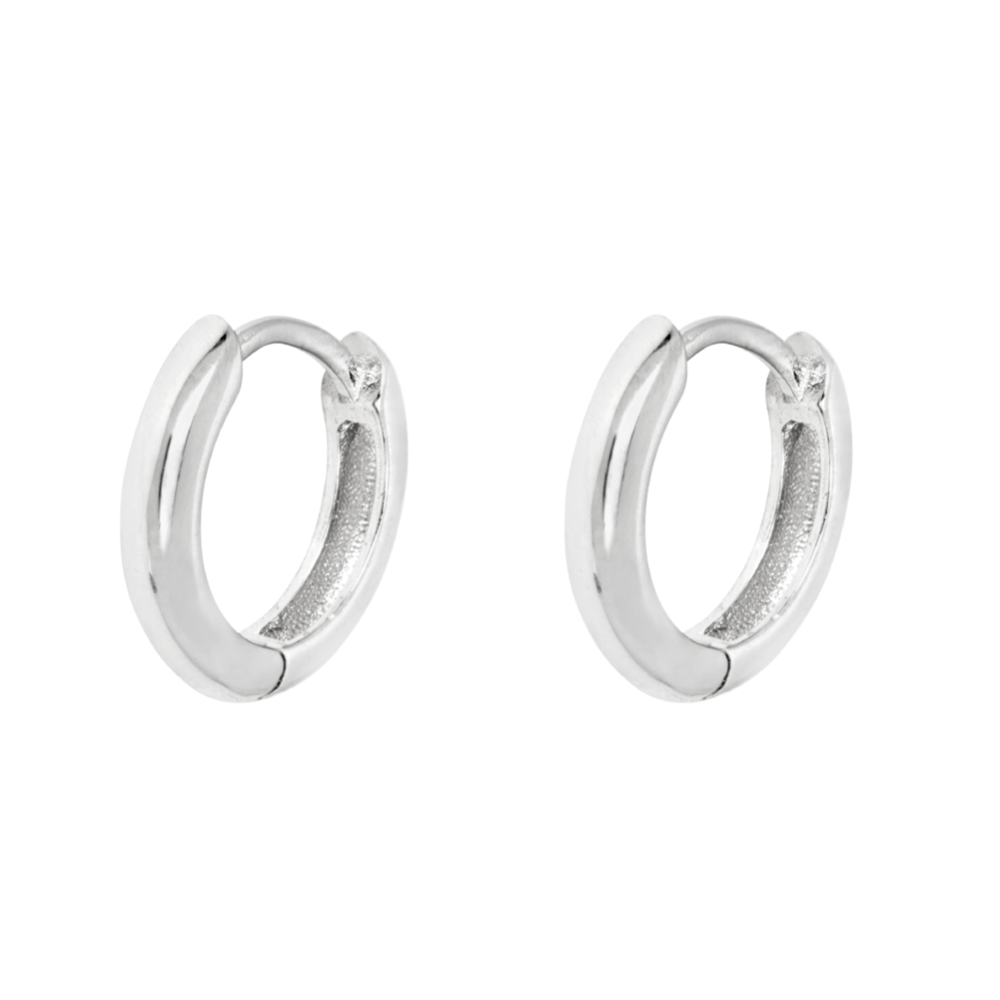 14k Gold Huggie Hoop Earrings (12MM) | Mens Earrings - Twistedpendant