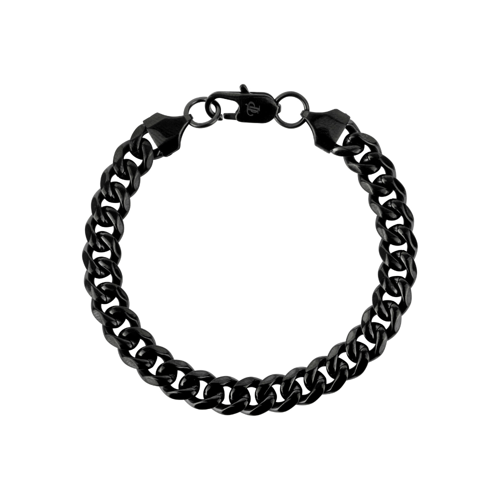 Men's Black Cuban Thick Bracelet (8MM) -Mens Bracelets | Twistedpendant