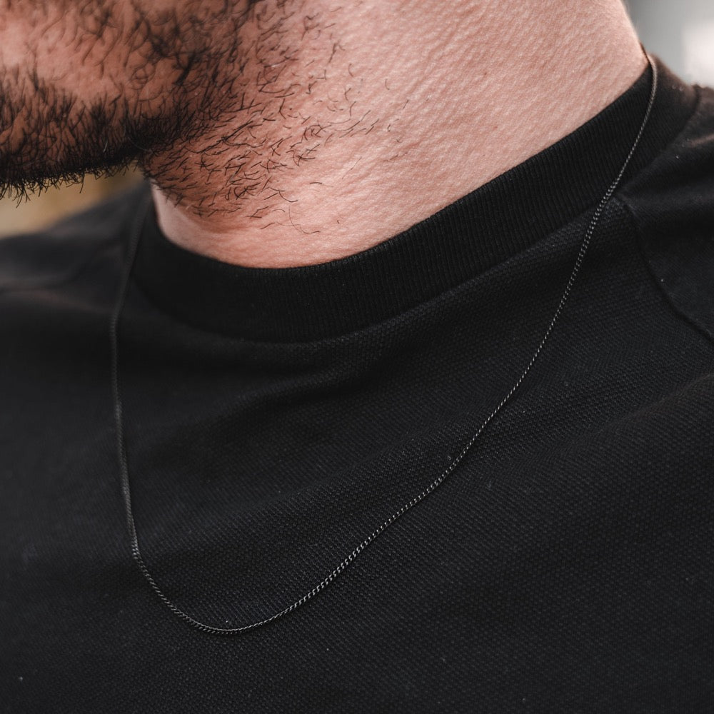 Thin Black Cuban Chain (1.5MM) For Men - Minimalist Chains | Twistedpendant