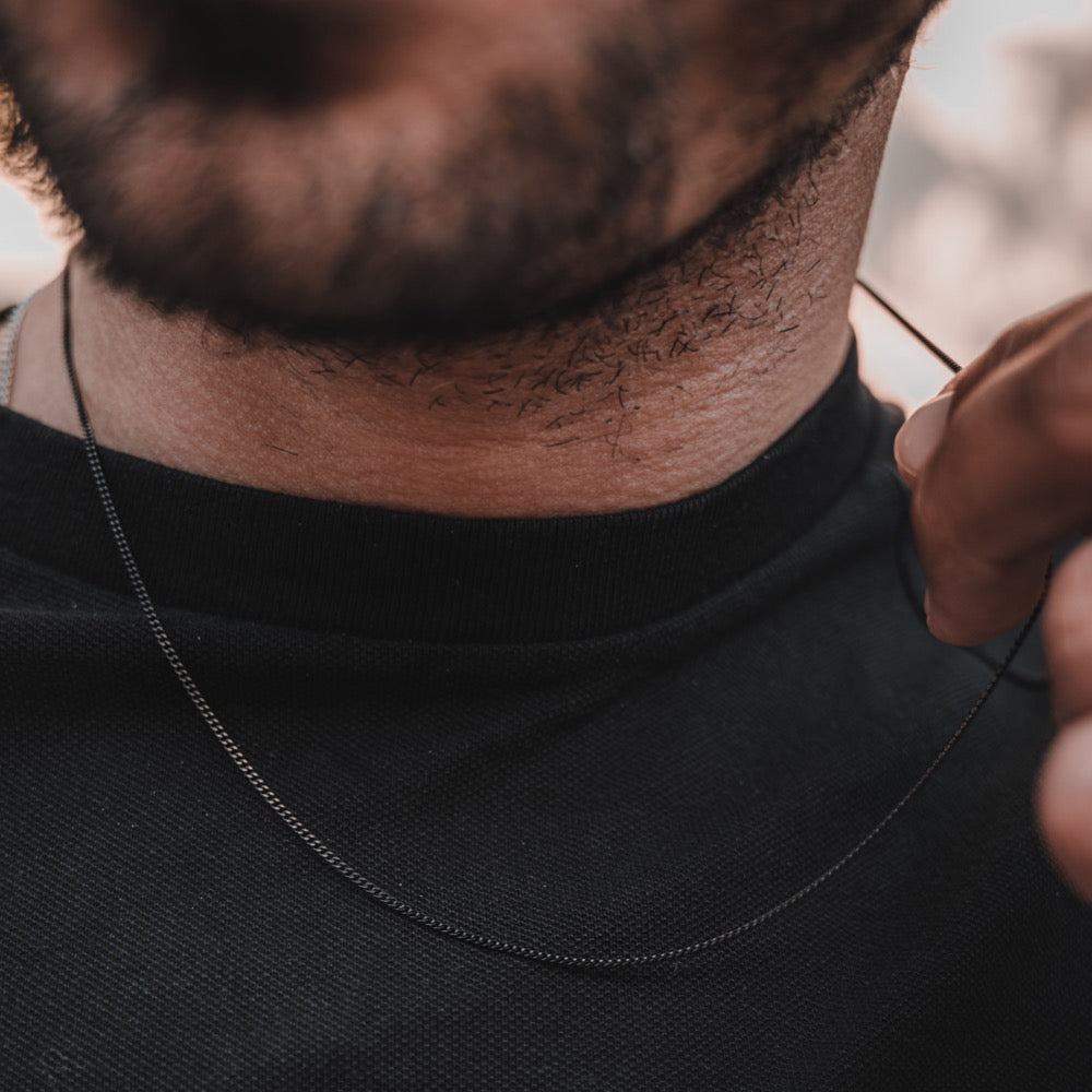 Thin Black Cuban Chain (1.5MM) For Men - Minimalist Chains | Twistedpendant