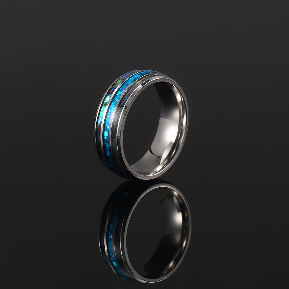 Silver Fire Opal Band Ring - Mens Silver Band Rings - By Twistedpendant