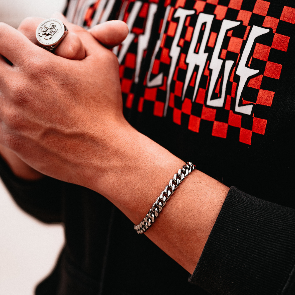 Men's Silver Cuban Thick Bracelet (8MM) - Lifetime Guarantee | Twistedpendant