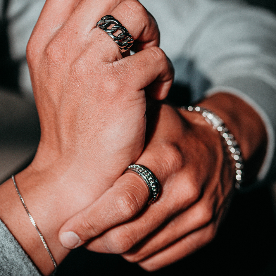 Mens Spinner Ring - Silver | Twistedpendant