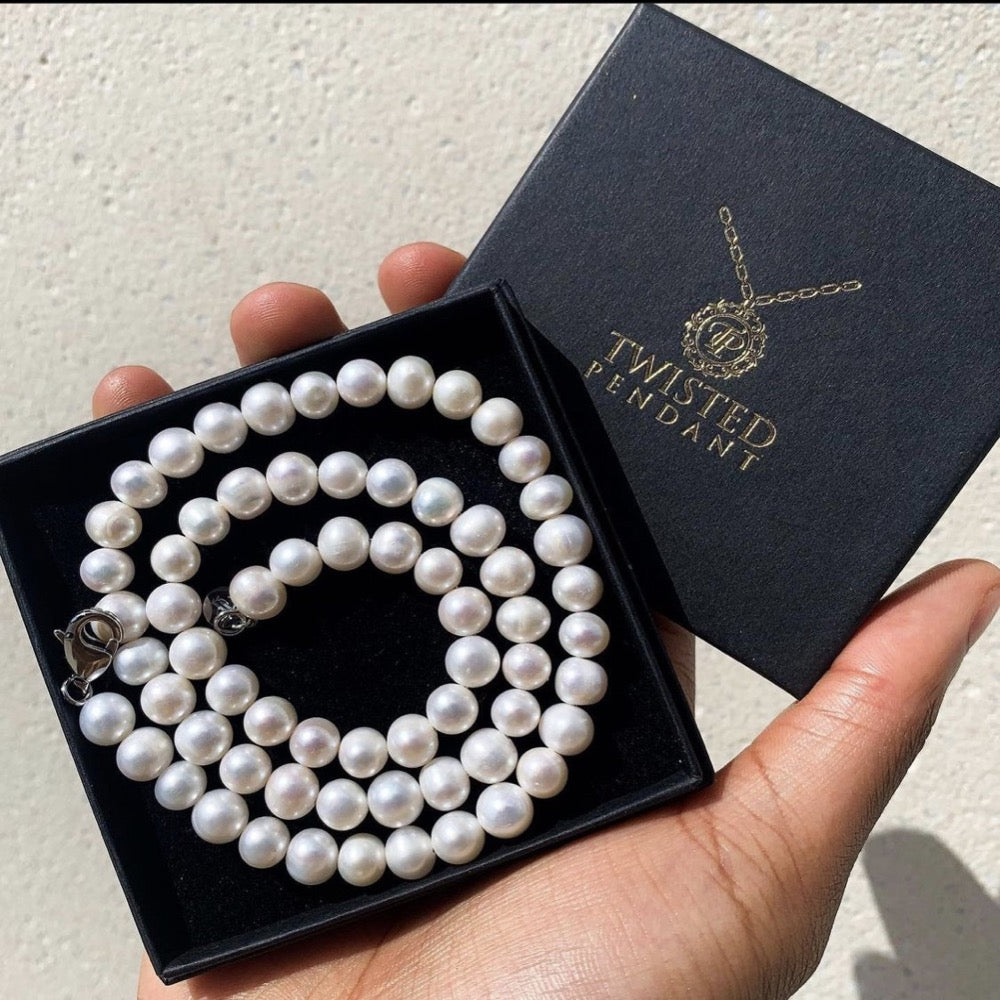 Freshwater Pearl Necklace Chain Necklace (8MM) - Shop Now | Twistedpendant